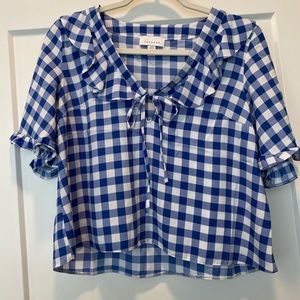 Topshop blue Buffalo check top